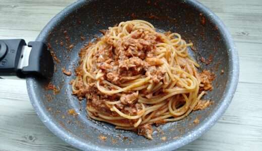 【料理レシピ】『サバ水煮缶のトマトパスタ (市販トマトソースver)』のレシピ・作り方